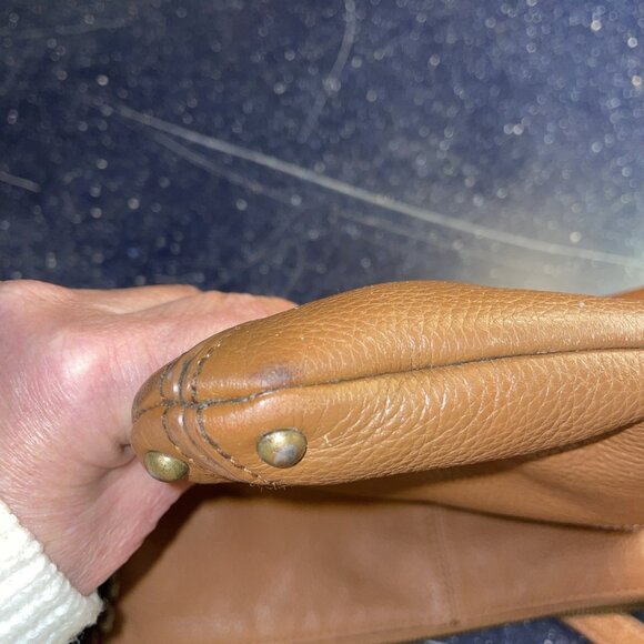 Lucky Brand Leather Crossbody Shoulder Bag Fringe Tan Boho Hippie Western - Picture 12 of 12